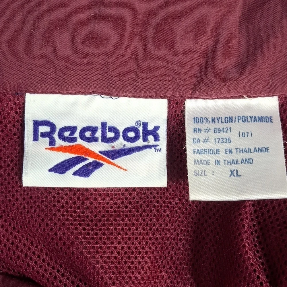 Vintage Reebok spellout burgundy & blue   colorblock XLL windbreaker jacket
